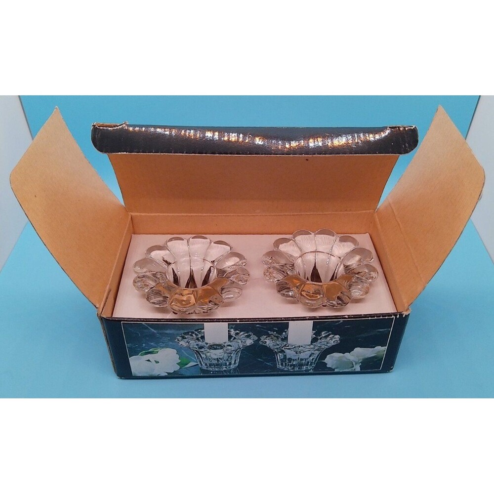 Forever Crystal Style 315160 | Set of 2 Flower Candleholders | Indonesia
